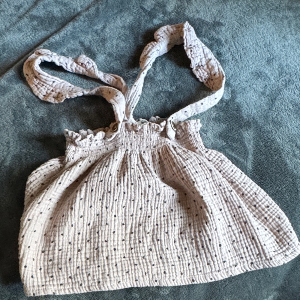 Jessica Simpson Cream and Black Polka Dot Kids Casual Dress